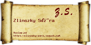 Zlinszky Sára névjegykártya