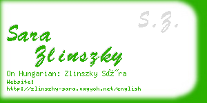 sara zlinszky business card